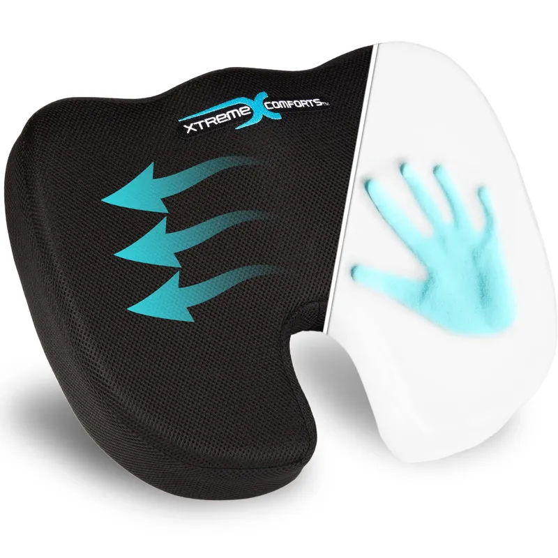 Xtreme Comforts Seat Cushion, Tailbone Relaxer - Coccyx Cushion for Tailbone Pain Desk, Wheelchair & Car Use - Back Support Pillow for Chair — image 1