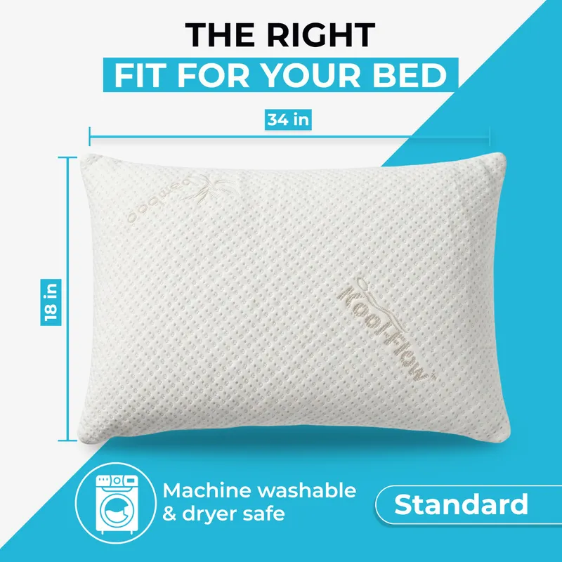 Xtreme Comforts Memory Foam Pillows | GREENGUARD Certified Shredded Foam Fill for Personalized Support | Slim Cooling King Bed Pillows for Side, Back & Stomach Sleepers | Pillows King Size — image 2