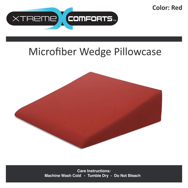 Xtreme Comforts Wedge Pillow Cover - Allergy-Friendly & Easy to Clean Cover - Fits Our (27" x 25" x 7") Wedge Pillow â Red — image 2
