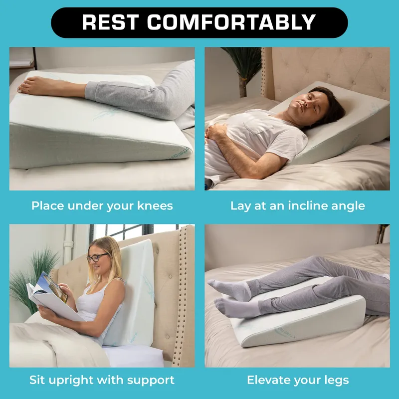 Xtreme Comforts Wedge Pillow Headboard | 7 Inch Bed Wedge Pillow Cushion for Sleeping, Reading, and Lounging | Multi-Use Support for Upright Rest, Back Support & Leg Elevation — image 2