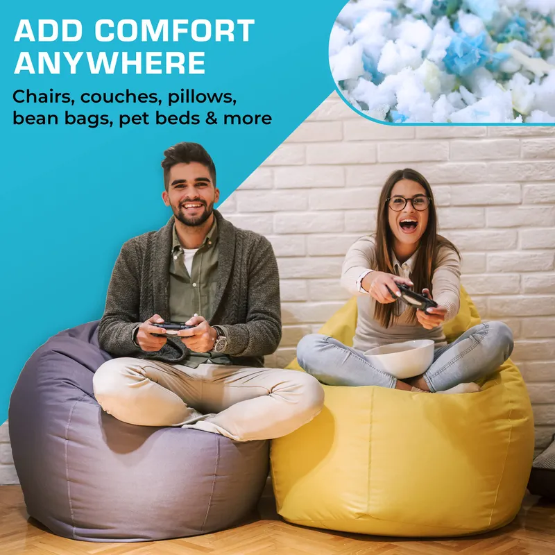 Xtreme Comforts Bean Bag Filler (5lbs) | Machine Washable Shredded Memory Foam Pillow Stuffing for Cushion, Couch, Bean Bag Refill Filling, Dog Beds, Stuffing For Stuffed Animals & Stuffing for Crafts — image 3