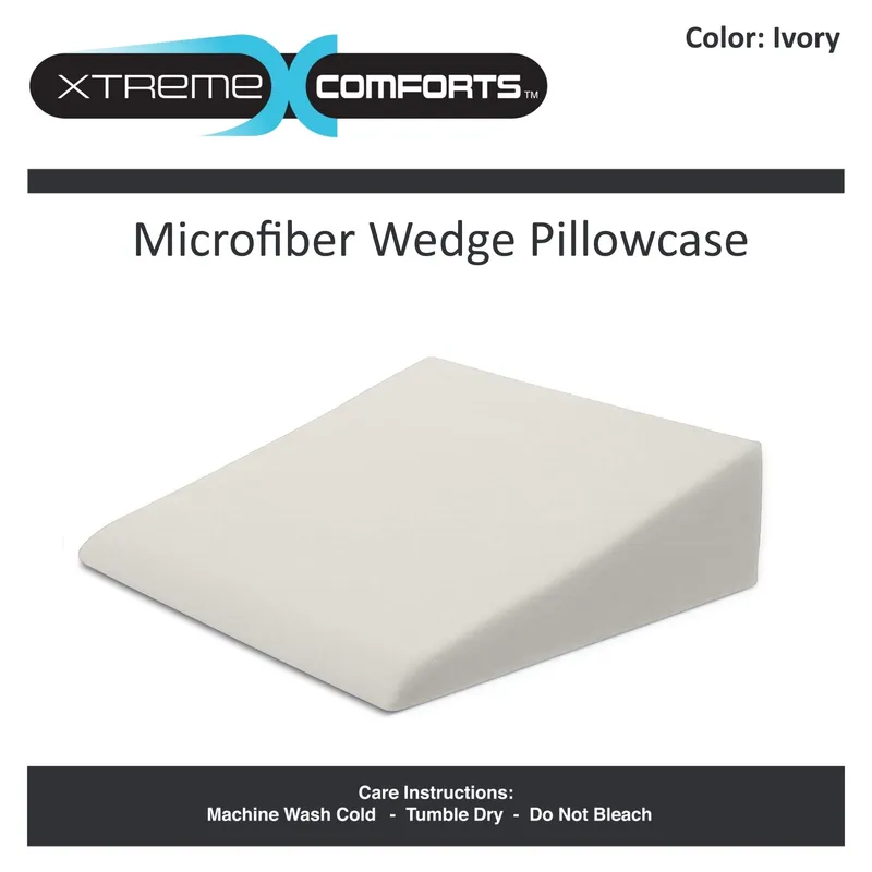 Xtreme Comforts Wedge Pillow Cover - Allergy-Friendly & Easy to Clean Cover - Fits Our (27" x 25" x 7") Wedge Pillow - Ivory — image 3