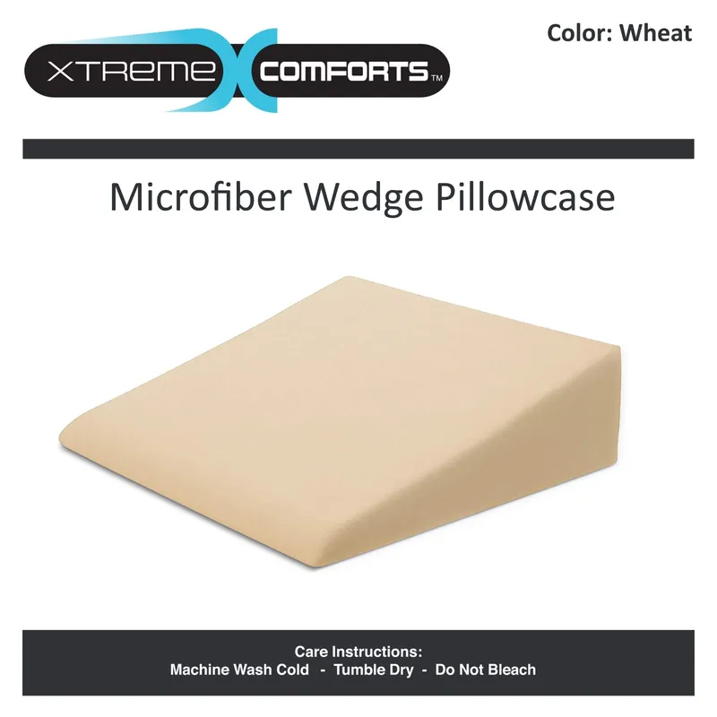 Xtreme Comforts Wedge Pillow Cover - Allergy-Friendly & Easy to Clean Cover - Fits Our (27" x 25" x 7") Wedge Pillow - Wheat — image 3