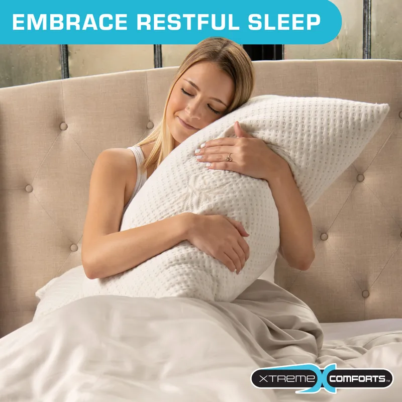 Xtreme Comforts Memory Foam Pillows Made in The USA - King Size, Slim Cooling Pillow for Sleeping on Side, Back & Stomach - Firm and Soft Bed Pillows — image 7