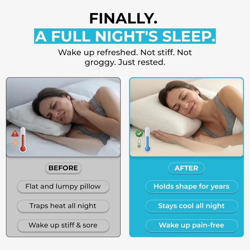 Xtreme Comforts Memory Foam Pillows | GREENGUARD Certified Shredded Foam Fill for Personalized Support | Slim Cooling King Bed Pillows for Side, Back & Stomach Sleepers | Pillows King Size — image 8